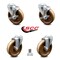 Service Caster 5 Inch High Temp Phenolic Wheel Swivel Bolt Hole Caster Set with 2 Brake SCC SCC-BH20S514-PHRHT-2-TLB-2 - alternate 1